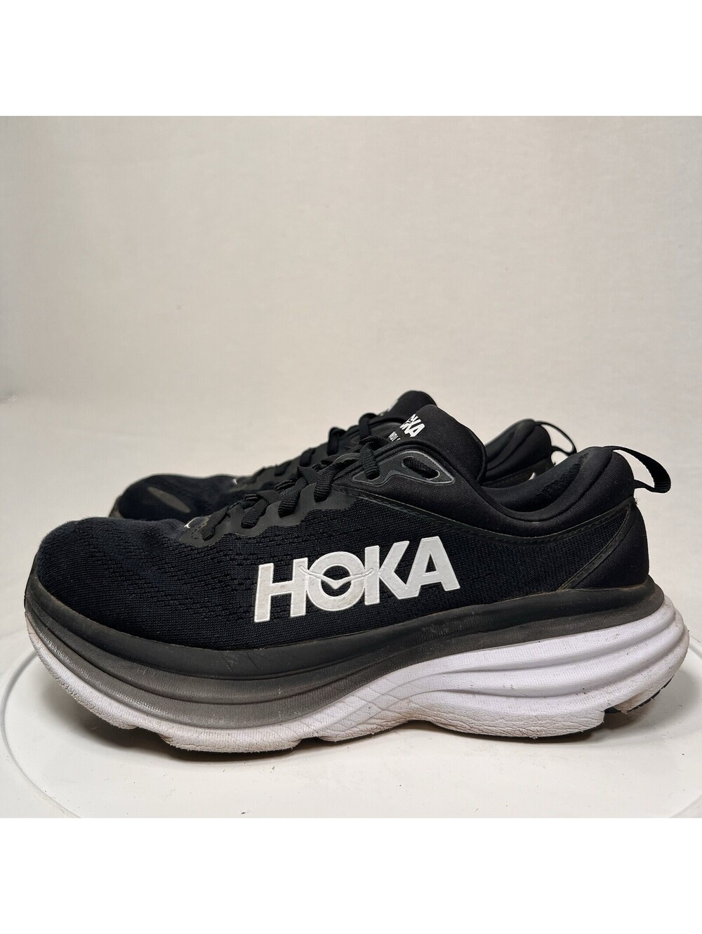 Hoka One One Women’s Bondi 8 1127952 BWHT Black & White Running Shoes Size 8.5 B
